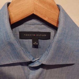 Long sleeve men shirt Tommy Hilfiger Chemise bleue pour homme manches longues